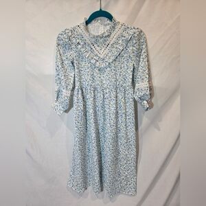 Pioneer Dress For Girls Floral Prarie Colonial 1800s Victorian Dress Size L
